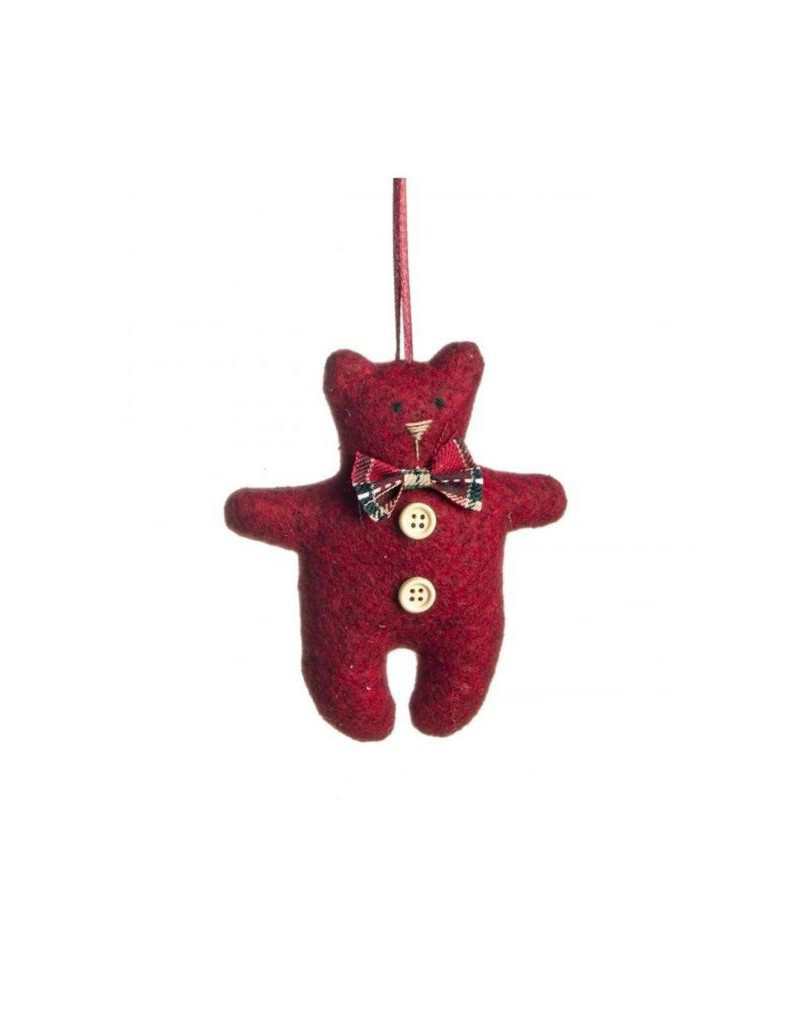 Tartan Red Bear Pendant