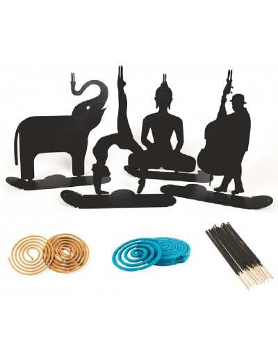 SpirHello incense holder collection with incense stick and spiral