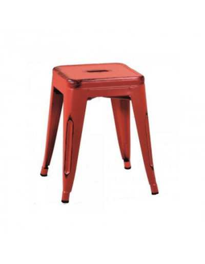 Red Bristol Iron Stool