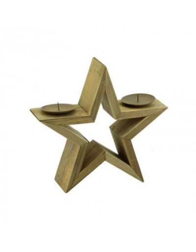 Star Wood Candle Holder 2...