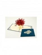 Cartão vaso de flores de origamo