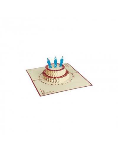 Kartka z życzeniami origamo tort urodzinowy