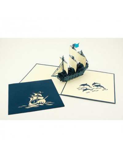 Greeting Card Origamo Galleon