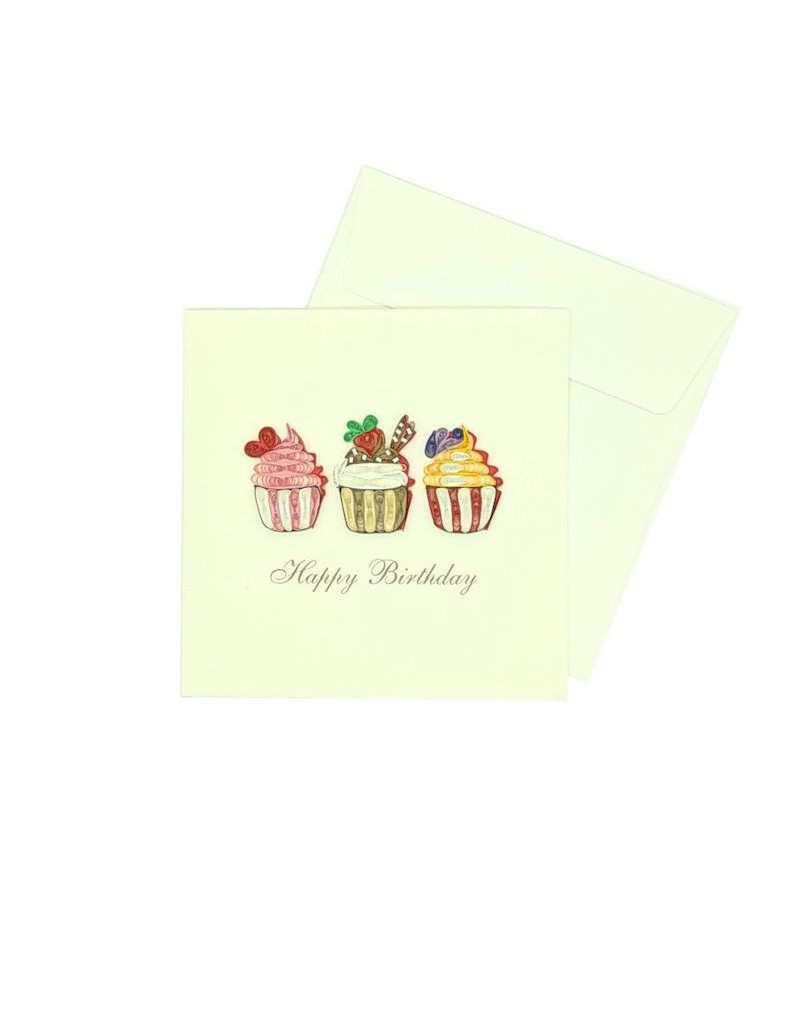 Origamo Quilling Cupcakes Greeting Card
