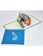 Carte de voeux Origamo Paon