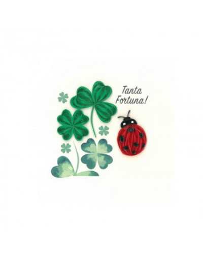 Origamo Greeting Card Quilling Ladybug Lucky Charm