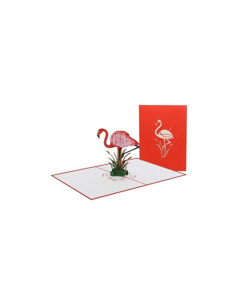 Cartão de Origamo Flamingo