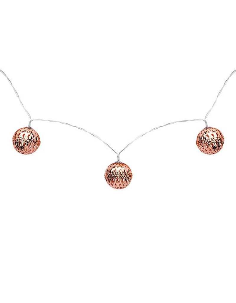 10 Battery-Operated Copper LED Spheres