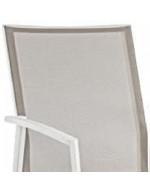 Aluminum stackable chair with armrests Cruise White / Taupe