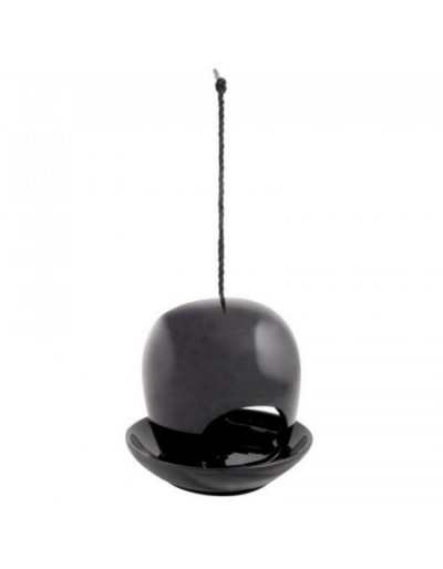 Bird Feeder in Black Ceramic