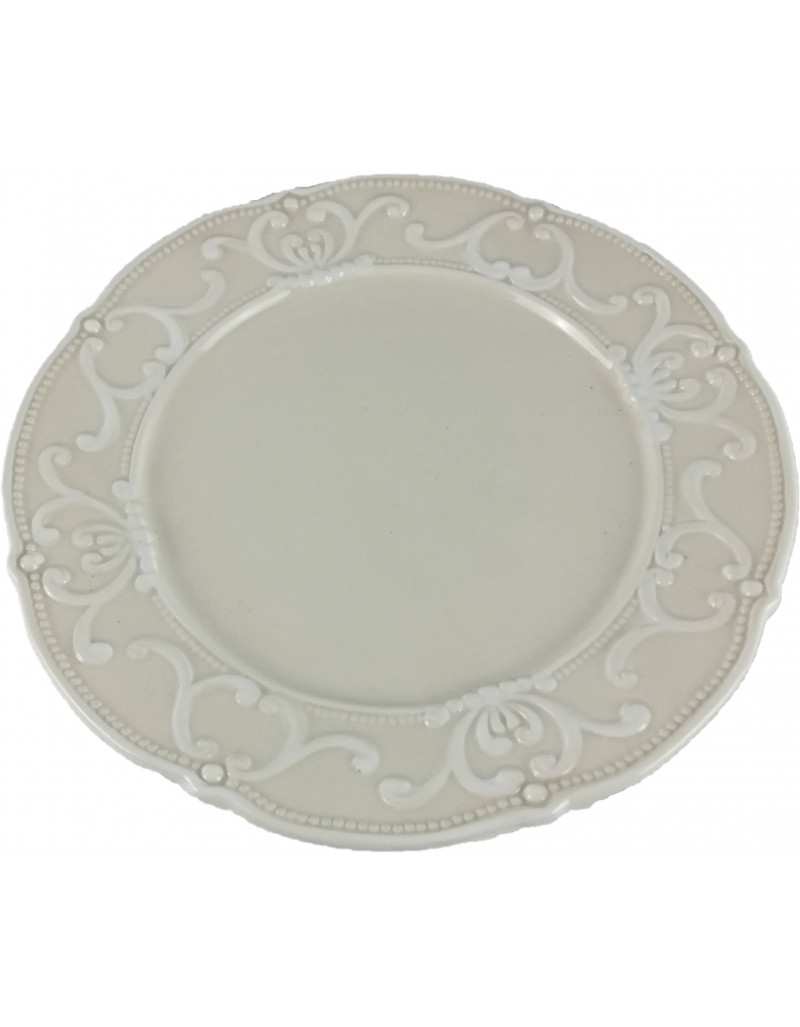 Flat Round Dessert Plate in Cream color ceramic