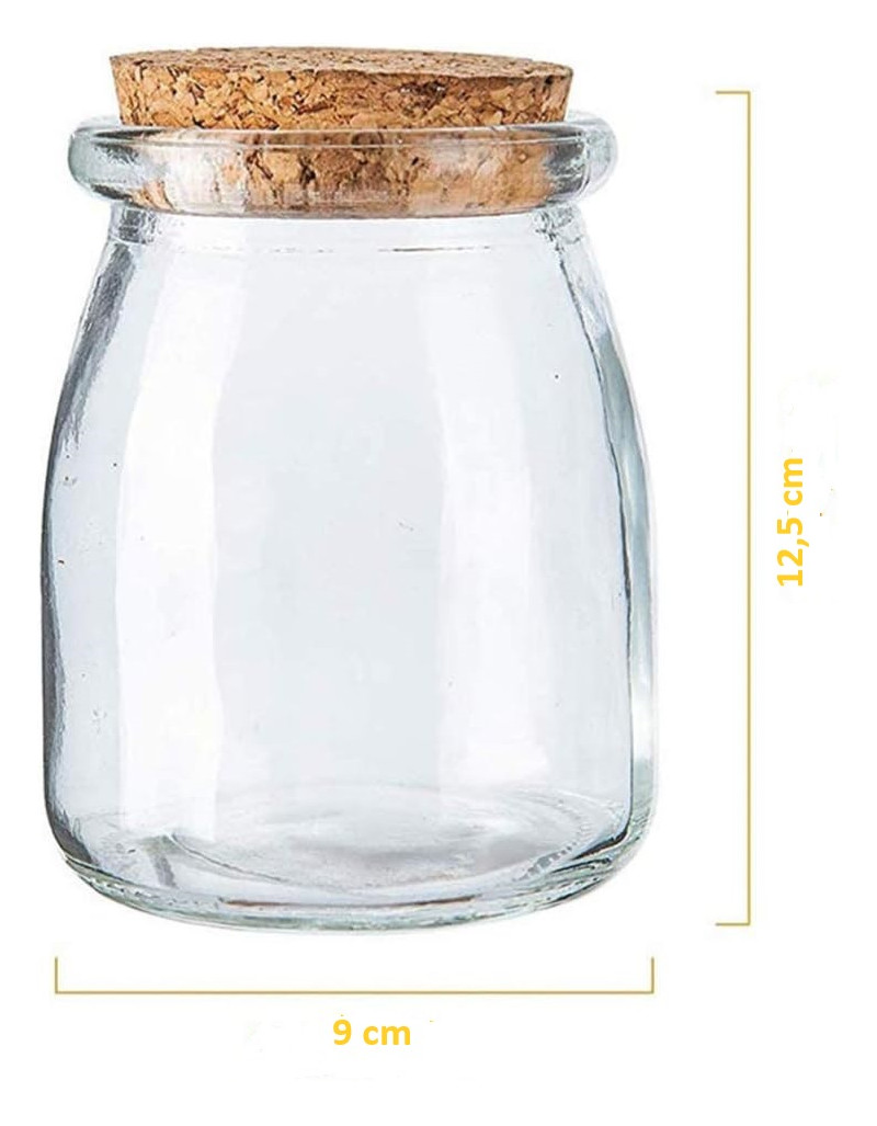 Glass jar with cork 9x12hcm